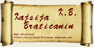 Kajsija Bratičanin vizit kartica